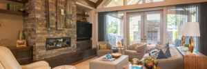 Custom rug in living room