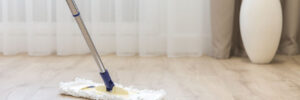 Mop on a floor, cleaning
