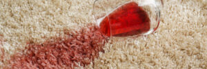 Wine spilled on carpet